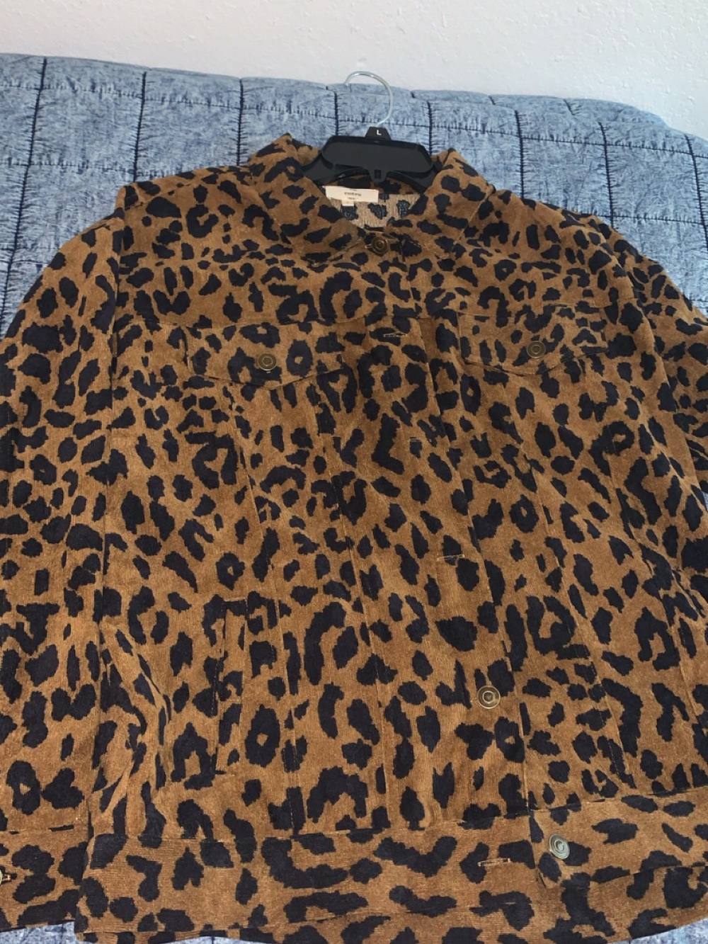 Leopard Print Button Jacket - Brown & Black size small entro brand new